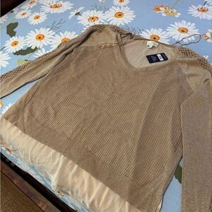 Lucky Brand Tan V-Neck Sweater